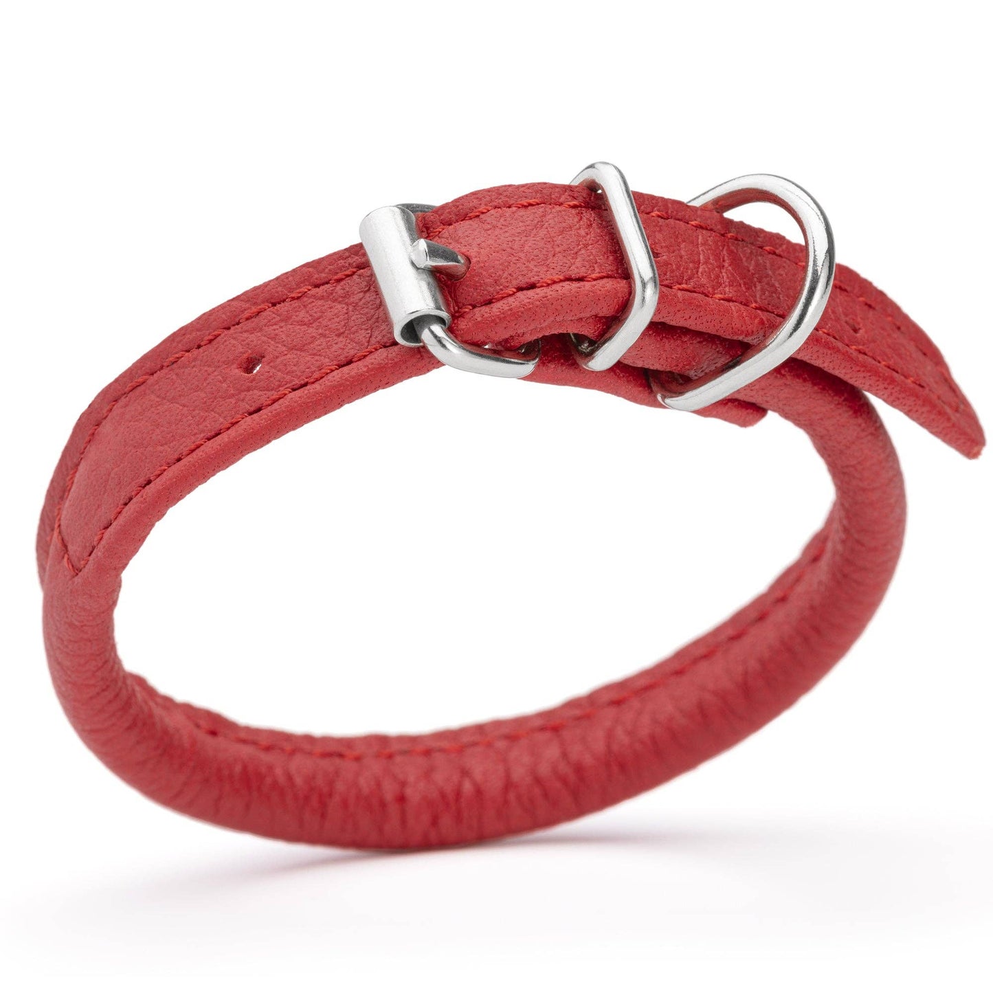 Soft Leather Collar Round: Dark Brown / 8-10" / 1/4"