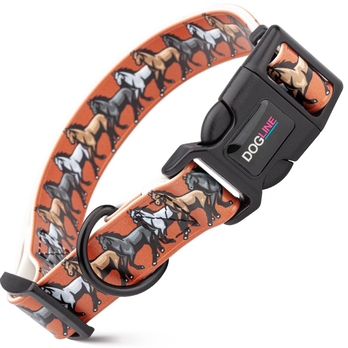 Dogline Biothane Printed Dog Collar with Quick Release Buckle: Bottoms Up / W 3/4"  L 12"-19"