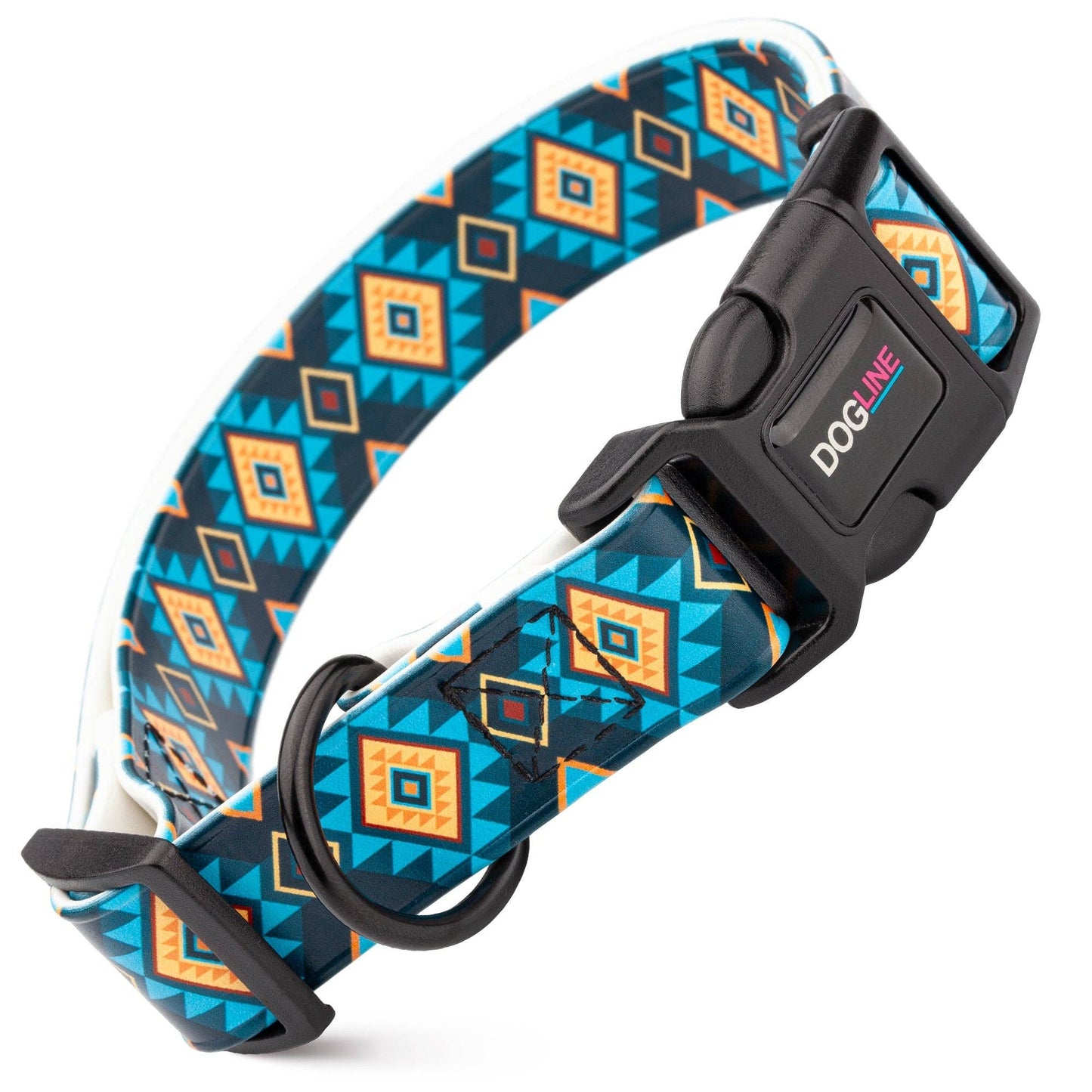 Dogline Biothane Printed Dog Collar with Quick Release Buckle: Sunflowers / W 3/4"  L 12"-19"