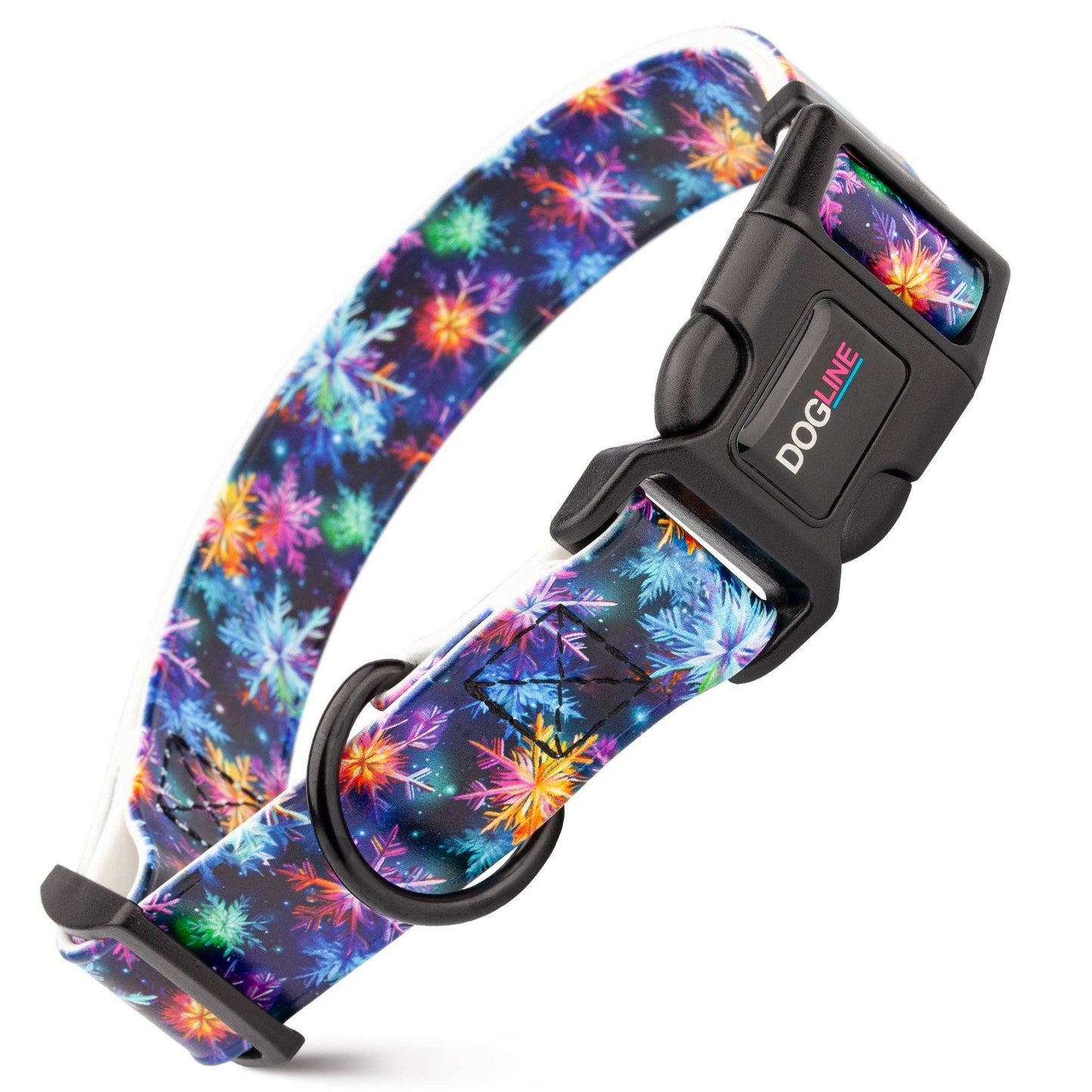 Dogline Biothane Printed Dog Collar with Quick Release Buckle: Sunflowers / 1"W by 15-23"L