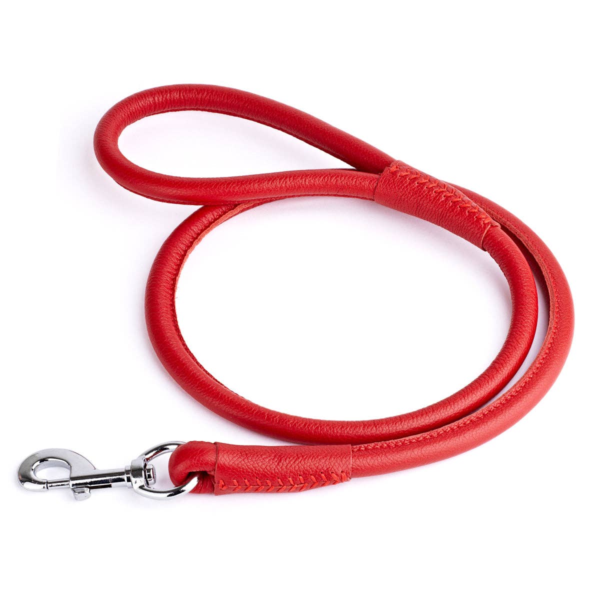 Soft Leather Round Lead: Black / 4' / 1/4"
