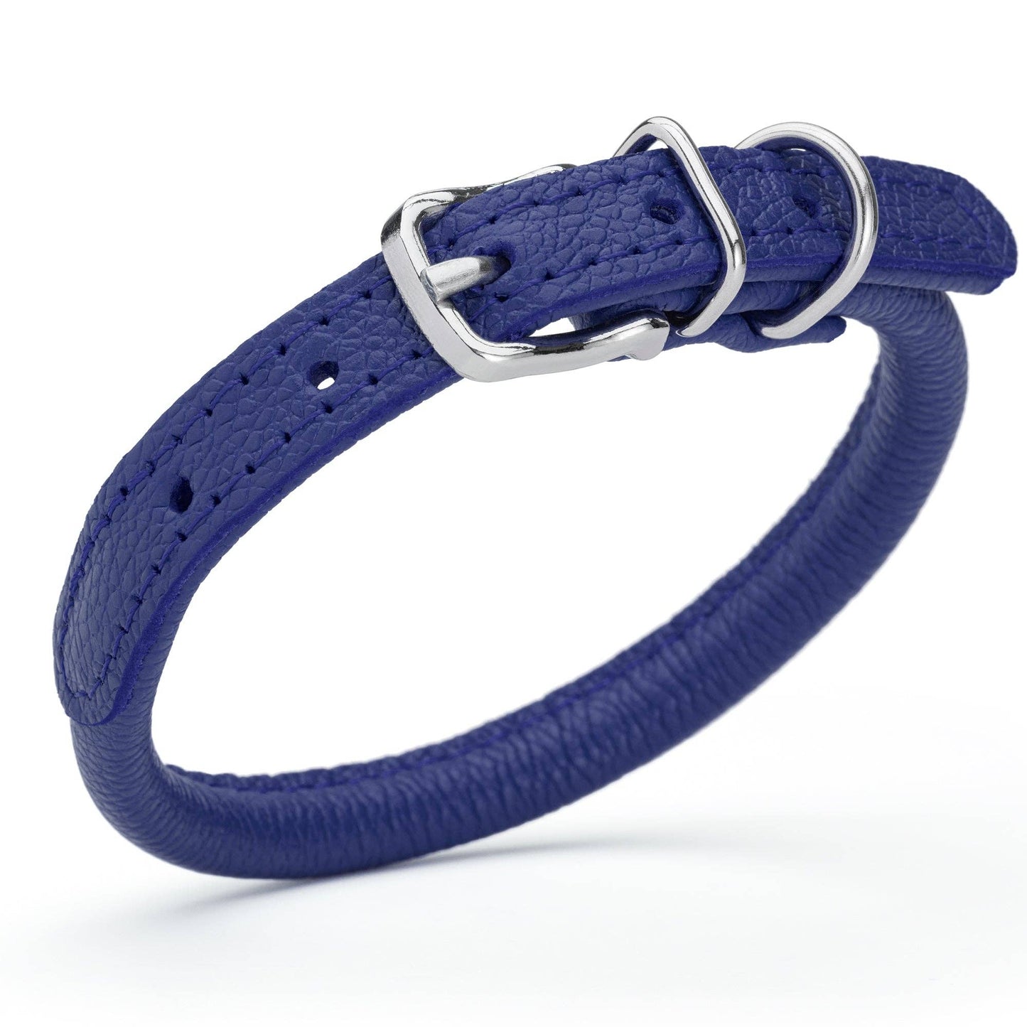 Soft Leather Collar Round: Lime Green / 8-10" / 1/4"