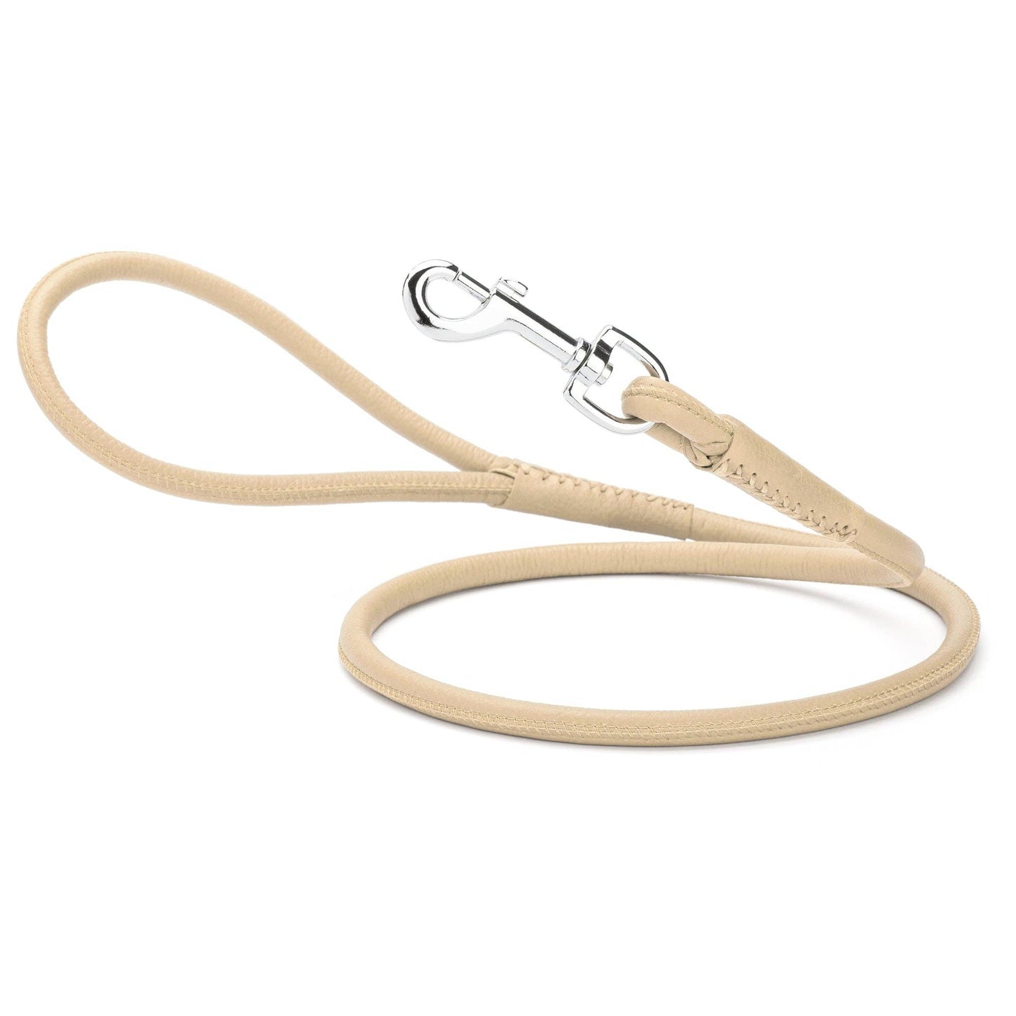 Soft Leather Round Lead: Black / 4' / 1/4"