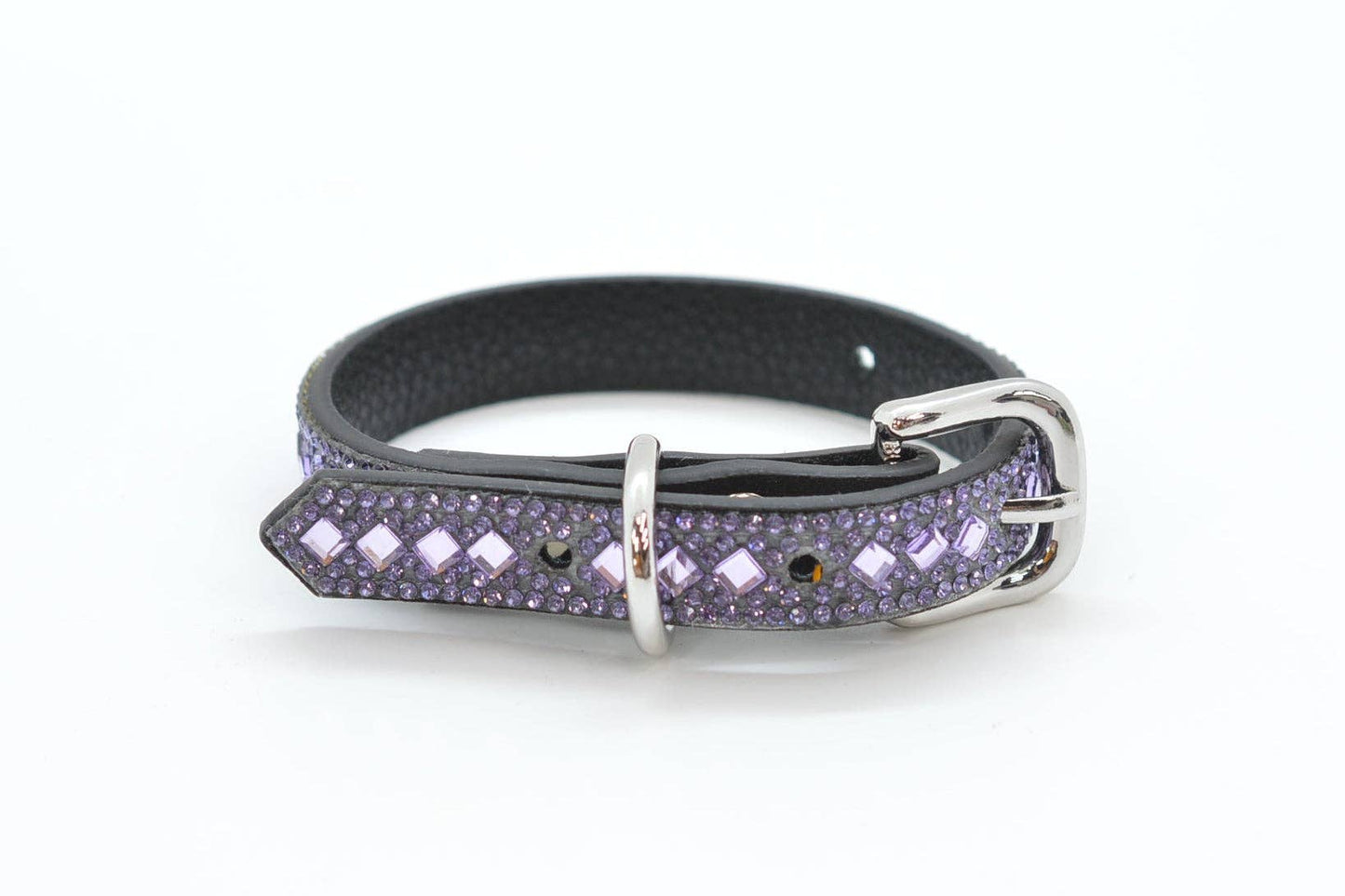 Purple Rhinestone Dog Collar: Small