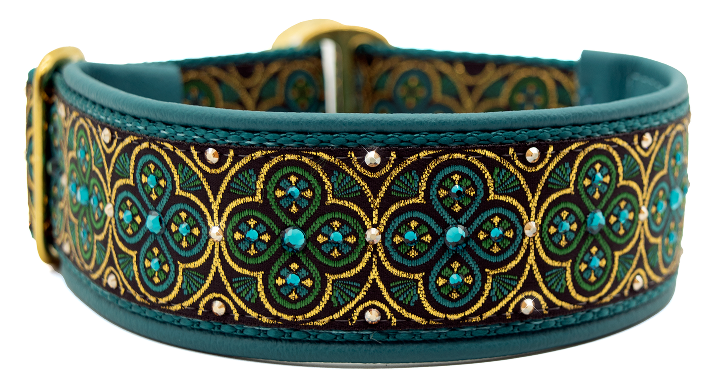 1.5" Teal and Green Toulon Luxe Limited Slip Collar
