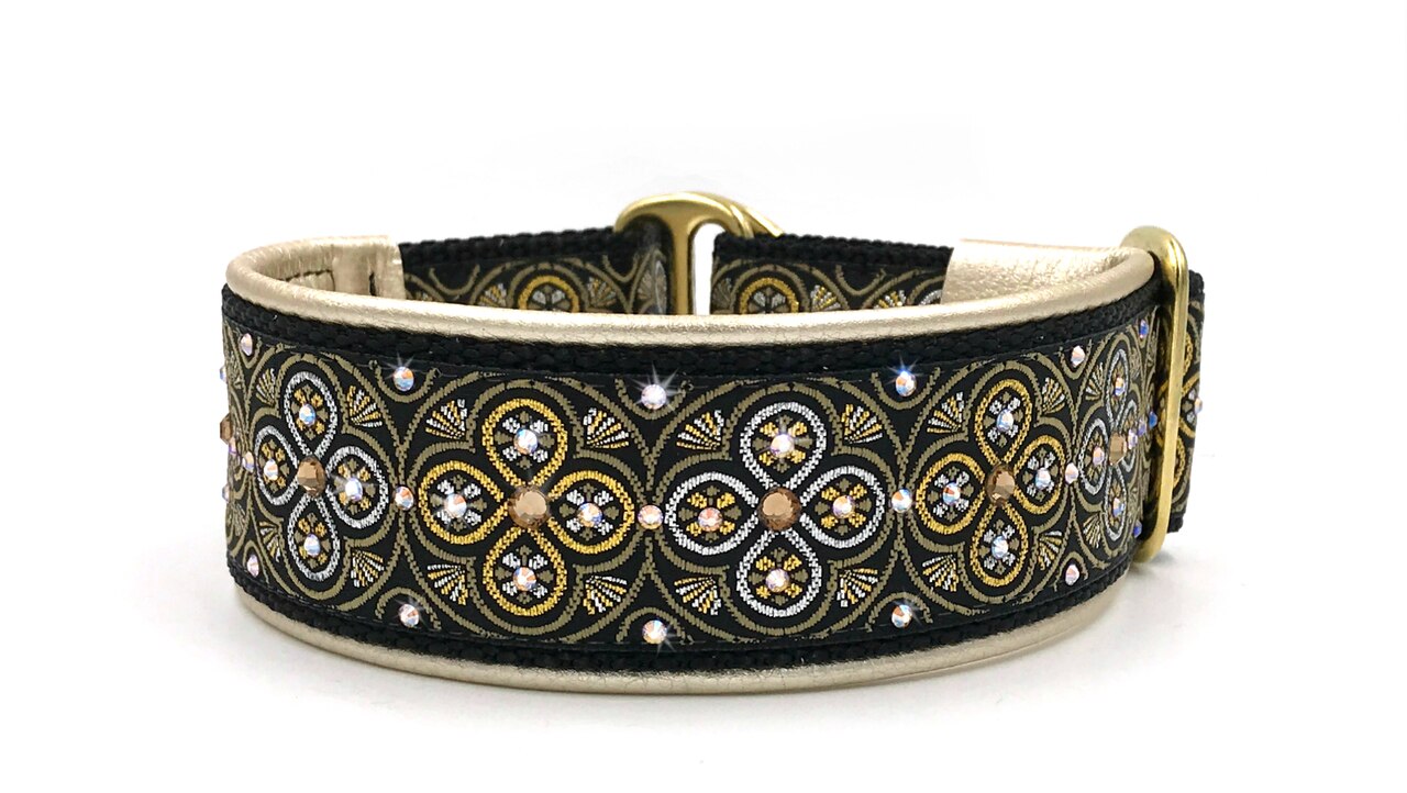 1.5" Black and Gold Toulon Luxe Limited Slip Collar